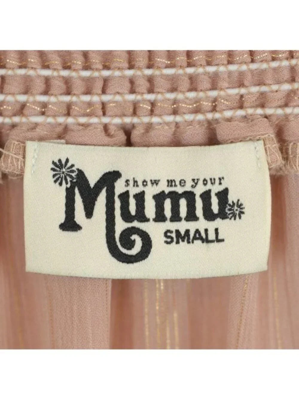 Show Me Your MuMu Wanda Women's Small Mauve Gold Off The Shoulder Maxi Dress